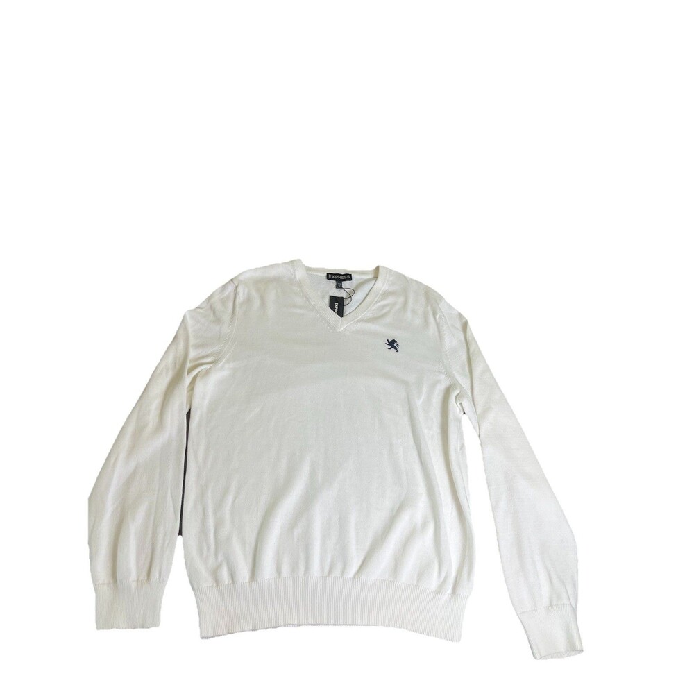 Mens Express V Neck Sweater w/ Iconic Logo - Size L